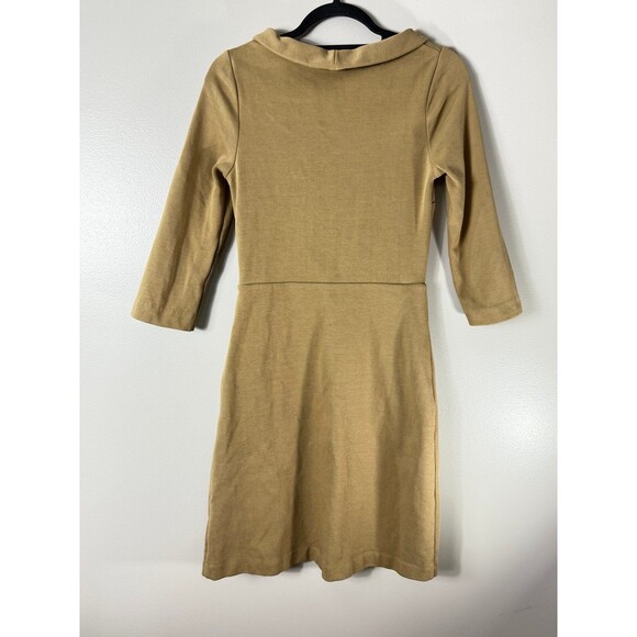 Boden Dress Beige Peplum 3/4 Sleeve Sheath Dress 4R - Picture 2 of 8